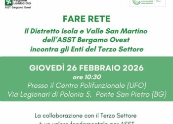 ASST chiama il Terzo Settore: a Ponte San Pietro la sanità cerca “sentinelle” sul territorio. Domani l’incontro all’UFO